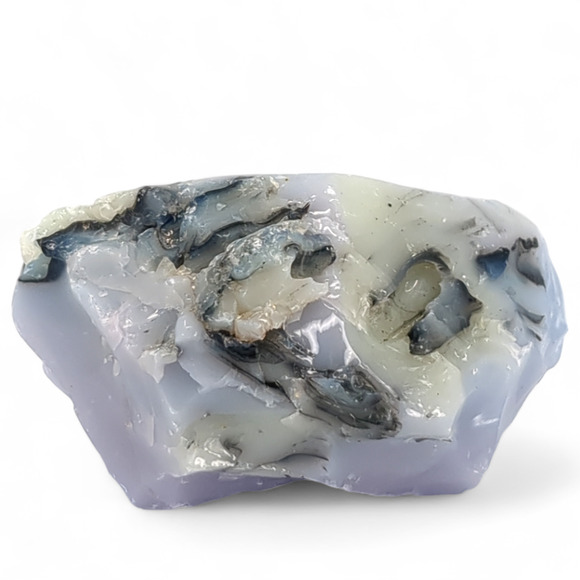 Lavender Custard Black Art Glass Cullet Glowing Uranium Slag Glass #4GL62 - Picture 6 of 7